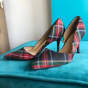 Plaid Pointed Toe Pump